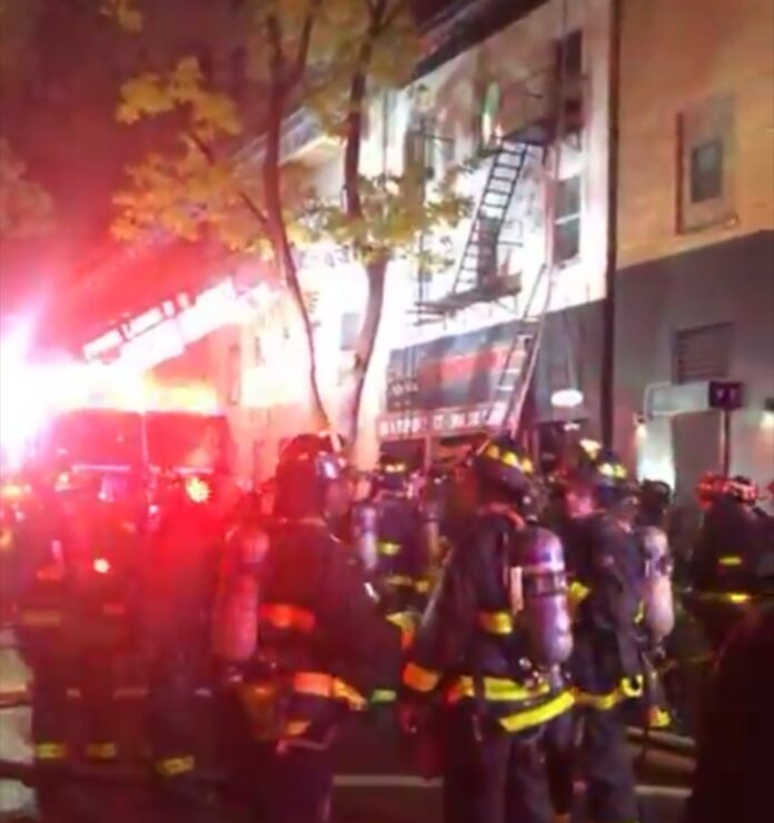 3 firefighters  were treated for  injuries