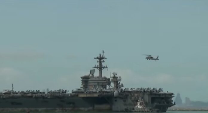 American aircraft carrier USS Abraham Lincoln has docked in Thailand